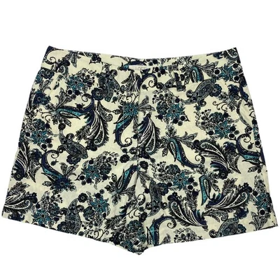 Pantalones Cortos Loft Mezcla de Lino Talla 6 Cachemira Cachichemira Preppy Azul Crema Elegante Chino Foto 1 de 4