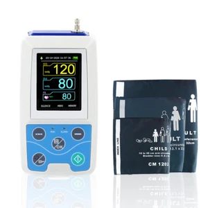 Handheld Automatic Blood pressure Monitor 3 cuffs 24hr NIBP Holter recorder - Picture 1 of 11