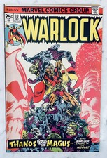 WARLOCK #10-1ST APPEARANCE OF IN-BETWEENER-THANOS-CAPTAIN MARVEL-GAMORA VF+ 8.5