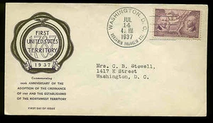 795 NORTHWEST TERRITORY 2nd DAY WASHINGTON, DC PLANTY P16 RICE CACHET - Picture 1 of 1