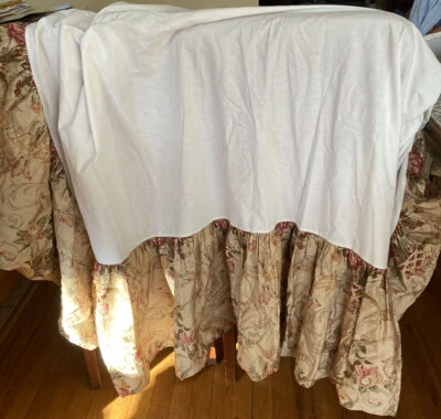 Falda Cama Ralph Lauren Ginebra Queen Beige Floral Algodón Satén  Foto 1 de 4