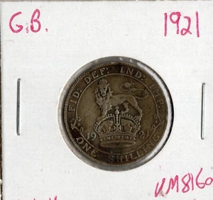 Moneda Gran Bretaña 1 chelín 1921 KM816a, plata, Jorge V - Imagen 1 de 4