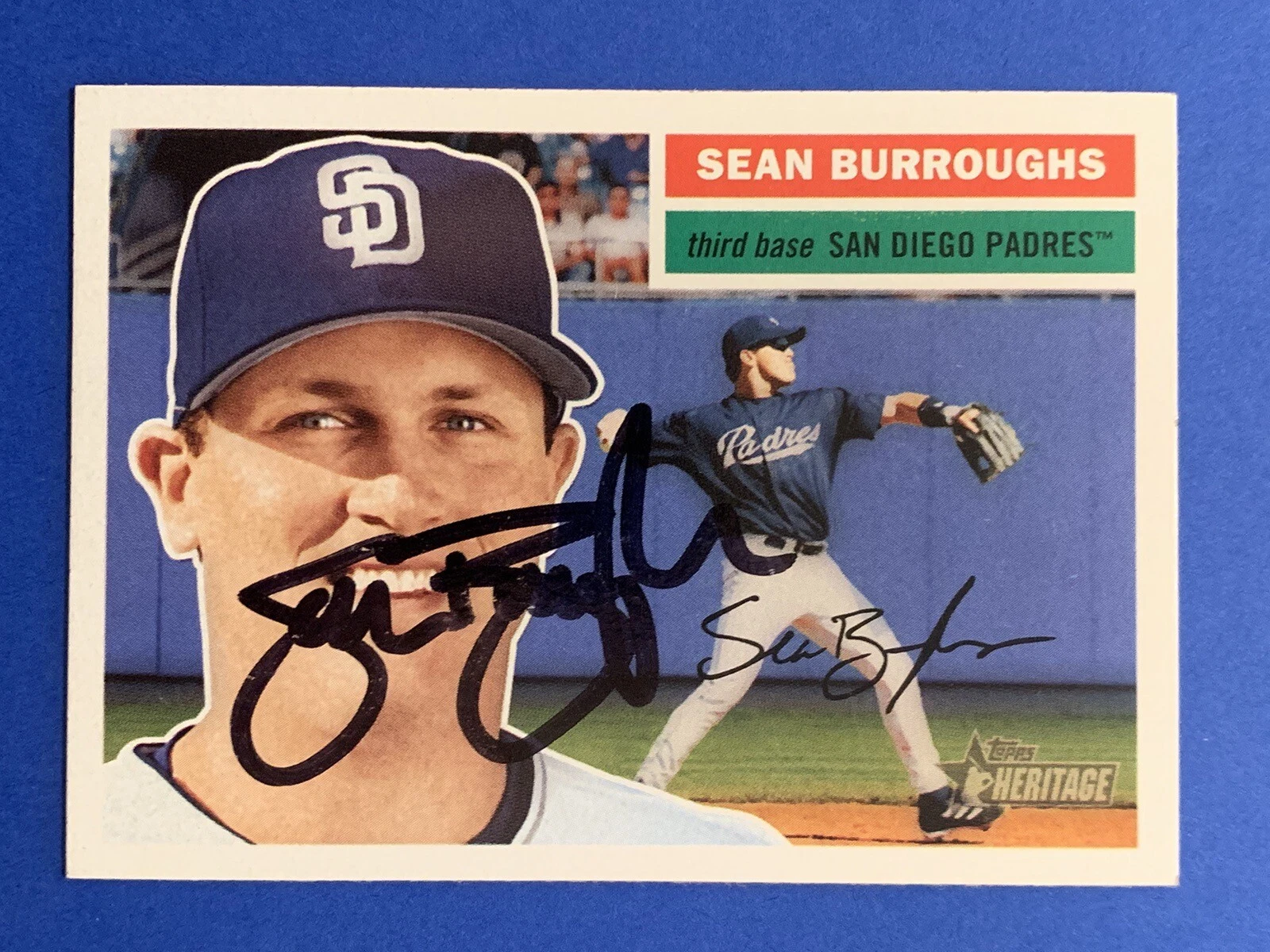 SEAN BURROUGHS Olympic Gold Medal Signed 2005 Topps Heritage #379 Autograph Auto
