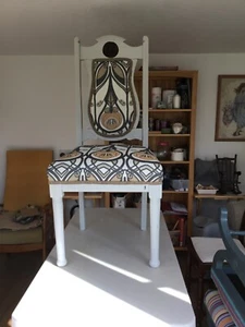 Antique grey and gold art deco chair - Picture 1 of 4