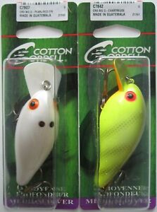 2 - COTTON CORDELL Big O Lure - 3" - Chartreuse Perch & Pearl/Red Eye