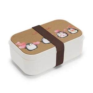 Cute Pink Penguins Personalized Bento Lunch Box - Picture 1 of 4