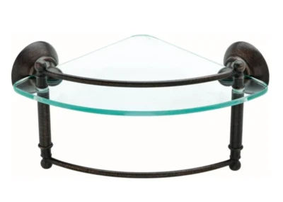 DELTA Glass Corner Shelf With Hand Towel Bar Venetian Bronze Finish HEXTN16-VBR - Image 1 of 2
