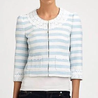 Jaqueta Lilly Pulitzer Nelle tamanho 0 nova com etiquetas blazer listras azul branco náutico  - Imagem 1 de 4
