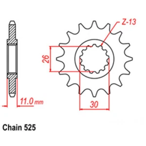 RK Front Sprocket 14T for Yamaha Tenere 700 World Raid/XTZ690SP 2023 - Picture 1 of 1