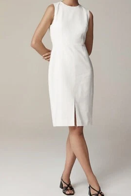 J. Crew High-neck sheath dress in stretch linen blend Size 4 - Image 1 of 4