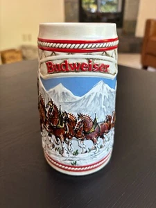 Vintage 1985 Budweiser Series A Anheuser Busch Holiday Beer Stein Mug Clydesdale - Picture 1 of 6