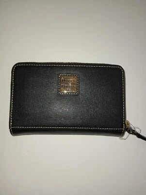 Cartera sin asas Dooney & Bourke grano guijarro mediana cremallera alrededor negra Foto 1 de 4