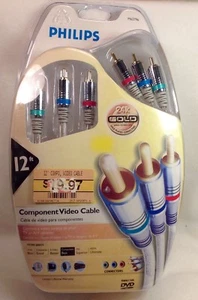 Philips 24K Gold Plated 12' Component Video Cable NEW & SEE OUR PRICE - Picture 1 of 2