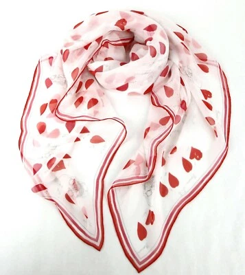 $425 Alexander McQueen Red Chiffon Silk Petal Skull Shawl Scarf 505219 9274 - Image 1 of 4