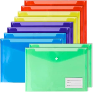 Set Di 10 Cartelline Portadocumenti A4 Con Tasche per Etichette, Cartelline Tras - Foto 1 di 12