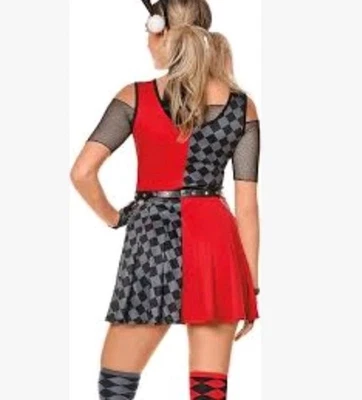 Harley Quinn Adulto Disfraz Espíritu Halloween Juegos con disfraces Talla Mediana Vestido Solo Foto 1 de 4