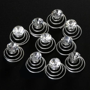 Pinzas para el cabello retro de diamantes de imitación pasadores de cristal horquillas en espiral - Imagen 1 de 5