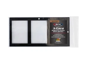 BCW - 3 Card Magnetic Holder 35pt Black Border - UV Protection - Brand New Mag - Picture 1 of 6
