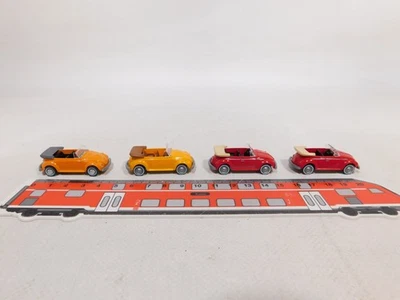 4x wiking H0 1:87 Modello Autovettura Cabriolet Cabrio VW Käfer Rosso ecc Mint # - Immagine 1 di 4