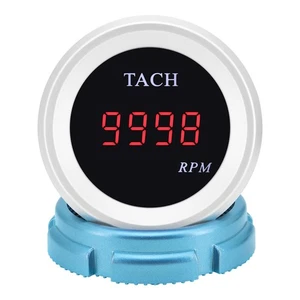 2" 52mm Universal RED LED LCD Digital Tachometer 0-9999RPM Gauge For Car Boat - Picture 1 of 13
