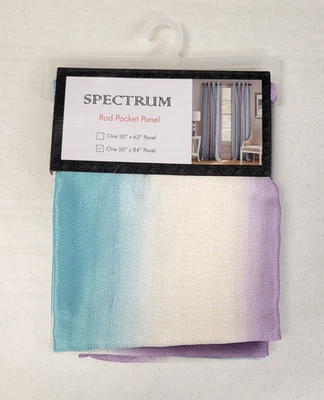 Spectrum Textured Sheer Rod Pocket Panel, Lilac Turquoise, 50x84 Inches - Изображение 1 из 4