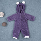 Newborn Baby Boy Girl Teddy Bear Fleece Hooded Romper Jumpsuit Bodysuit Clothes