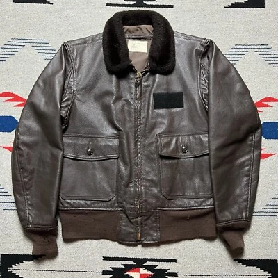 Винтажный 70-х Вьетнам типа G-1 кожи полета Bomber куртка мужская размер 40 коричневый  - Изображение 1 из 4