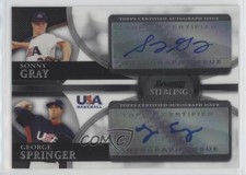 2010 Bowman Sterling USA Baseball Dual Sonny Gray George Springer #BSDA-13 Auto