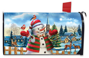 It's Snowing Christmas Magnetic Mailbox Cover Snowman Standard Briarwood Lane