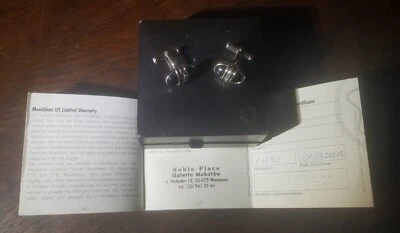 Gemelos Montblanc tono plata ónix negro hechos en Alemania | MB 2869|  Foto 1 de 4