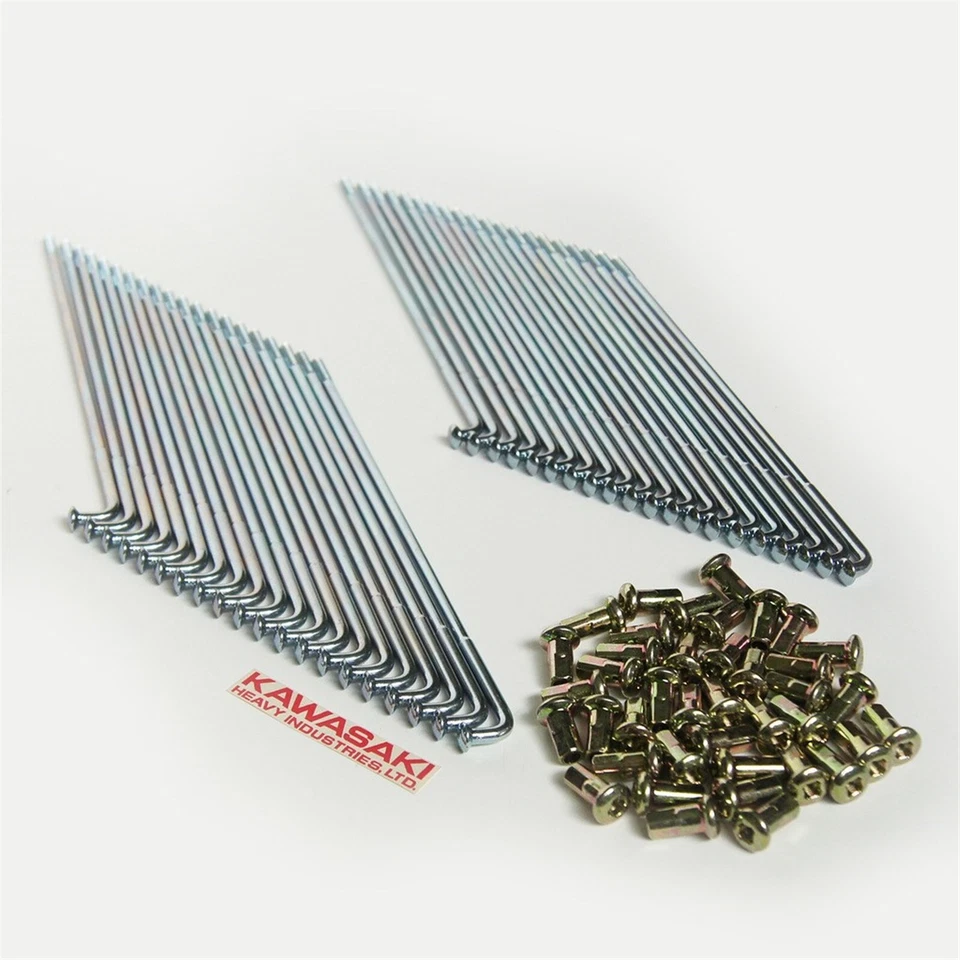 1972-75 Kawasaki z1 h1 h2 conjunto de raios e mamilos de roda dianteira fabricante de equipamento original raio de zinco z1a z - Imagem 1 de 1