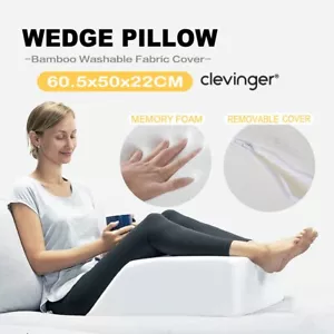 Memory Foam Bamboo Leg Elevation Pillow Rest Bed Wedge Cushion Sleeping Comfort - Picture 1 of 15