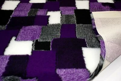 Professional NON SLIP Veterinary Dog Puppy Vet Bedding PATCHWORK - PURPLE - Image 1 of 2