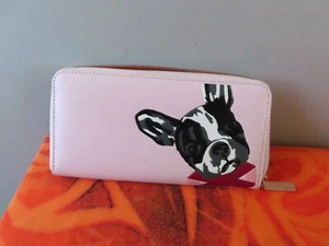 Ted Baker Wallet Marlyni zip around Frenchie dog new co Genuine Leather pink - Picture 1 of 5