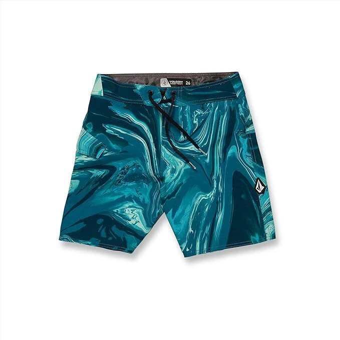 Volcom Boy's 28/16 Psyche Marble Teal  Board Shorts  Mod Tech - Image 1 of 2