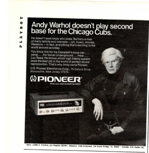 1974 Printanzeige Pioneer Stereo Receiver Andy Warhol spielt keine zweite Chicago - Bild 1 von 1