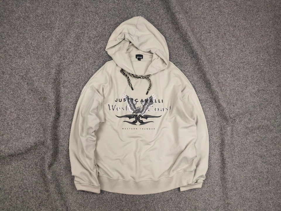 Sudadera con capucha de gran tamaño estampada con logotipo de la costa oeste de Roberto Just Cavalli Foto 1 de 4