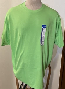 Adult T-Shirt 2XL Lime Gildan Cotton Plain Solid Short Sleeve G5000 - Picture 1 of 5