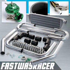 Kit de tuberías intercooler FMIC de aluminio BK 2,5"" + tipo verde RS turbo soplado bov - Imagen 1 de 1