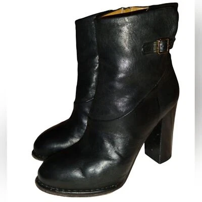 Botines Alberto Fermani de cuero genuino negro con tacón al tobillo talla 37 Foto 1 de 4