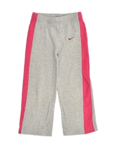 NIKE Girls Tracksuit Trousers 5-6 Years Medium Grey Colourblock Cotton AK14 - Picture 1 of 3