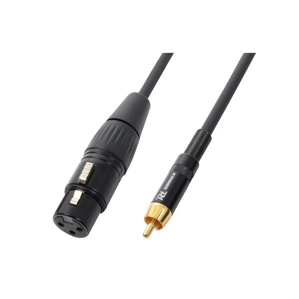 PD CONNEX XLR Female to RCA Phono Male Plug 3.0m - Noise-Free Connection for DJs