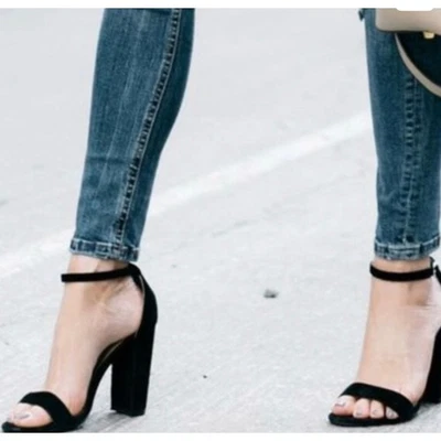 NWT G by Guess Shantel Black Block Heel Ankle Strap Sandals Women's Size 9.5 - Image 1 of 4