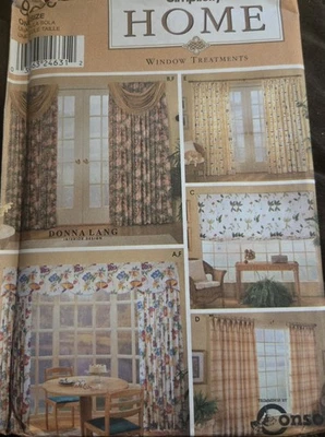 Simplicity Sewing Pattern 9606 Home Decor Window Treatments Drapes Valance OS UC - Image 1 of 2