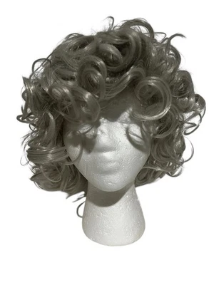 Peluca Disfraz Antigua Dama Rizada Gris Corta Halloween Plata Abuela Abuela Abuela Abuela Foto 1 de 4