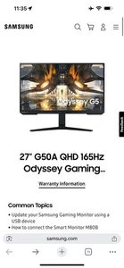 Samsung Odyssey G5 - 27" G50A QHD 165Hz Flat Screen Gaming Monitor - Afbeelding 1 van 11