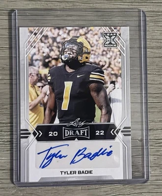 2022 Leaf Draft Tyler Badie Auto RC #BA-TB2 NS 11Q - Image 1 of 2