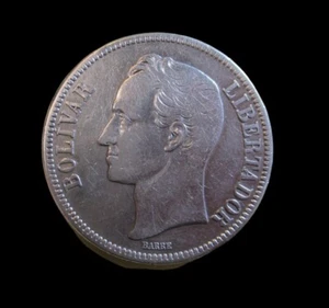 VENEZUELA 5 BOLIVARES 1936 SILVER KM 24.2 #3181# - Picture 1 of 2