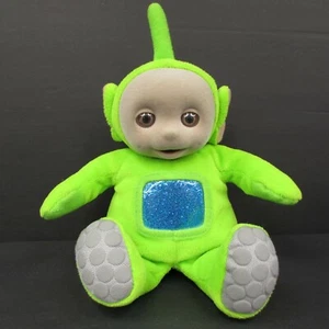 Teletubbies Green Dipsy 7" Beanbag Plush Flocked Face 1998 Eden - Picture 1 of 8