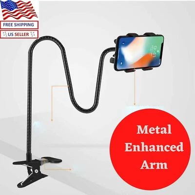 Flexible 360 Clip Mobile Cell Phone Holder Lazy Bed Car Bracket Mount Stand - Image 1 of 4